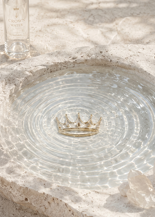 Crown in rippling water