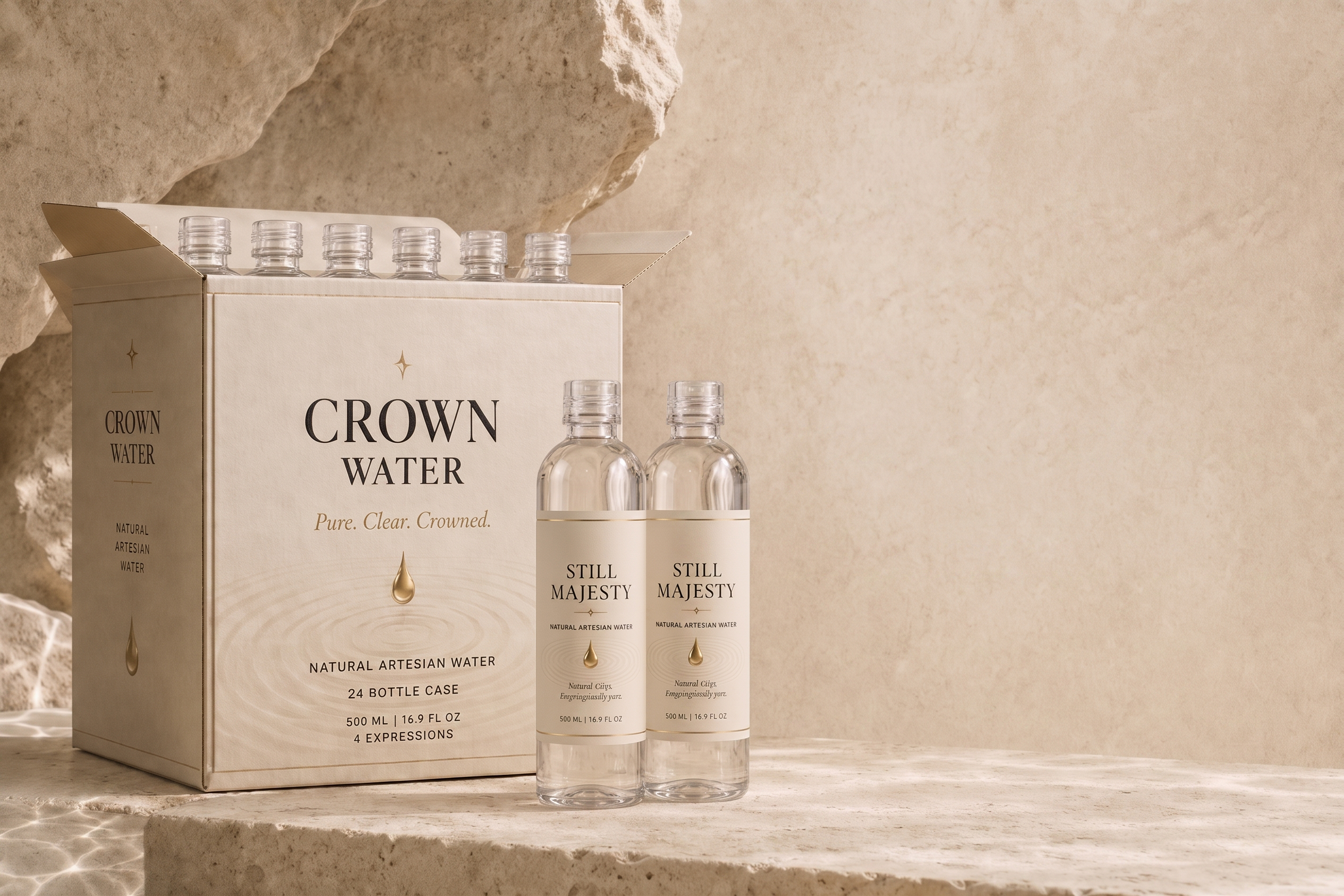 Crown Water wholesale case packaging
